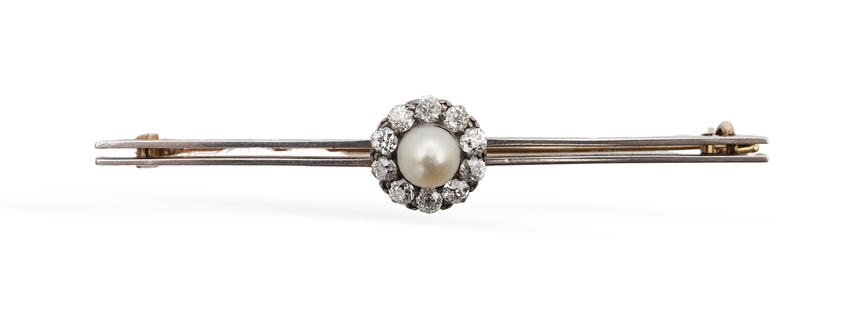 A pearl and diamond brooch, early 20th century